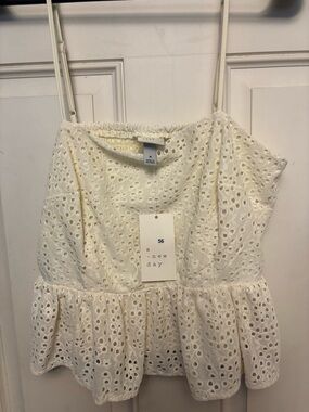 Pastel Yellow Eyelet Tank